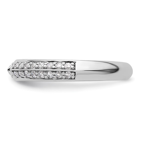 14k White Gold Polished Semi-mount Diamond Peg Set Engagement Ring