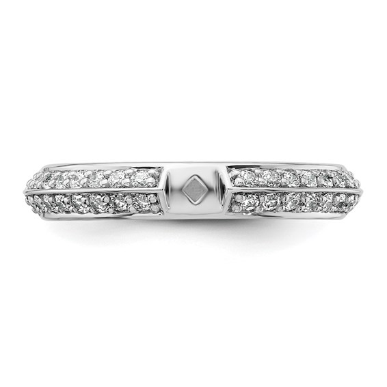 14k White Gold Polished Semi-mount Diamond Peg Set Engagement Ring