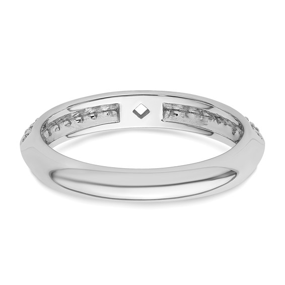 14k White Gold Polished Semi-mount Diamond Peg Set Engagement Ring