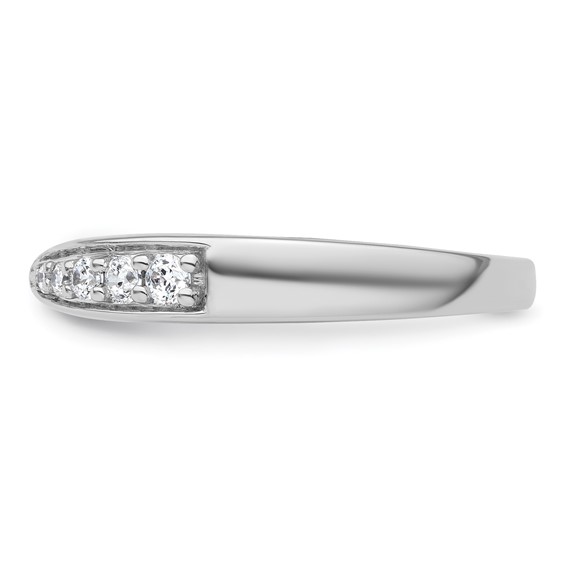 14k White Gold Polished Semi-mount Diamond Peg Set Engagement Ring
