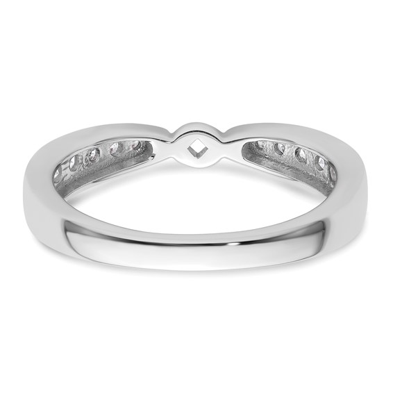 14k White Gold Polished Semi-mount Diamond Peg Set Engagement Ring