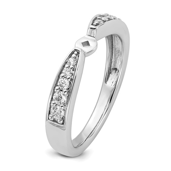 14k White Gold Polished Semi-mount Diamond Peg Set Engagement Ring