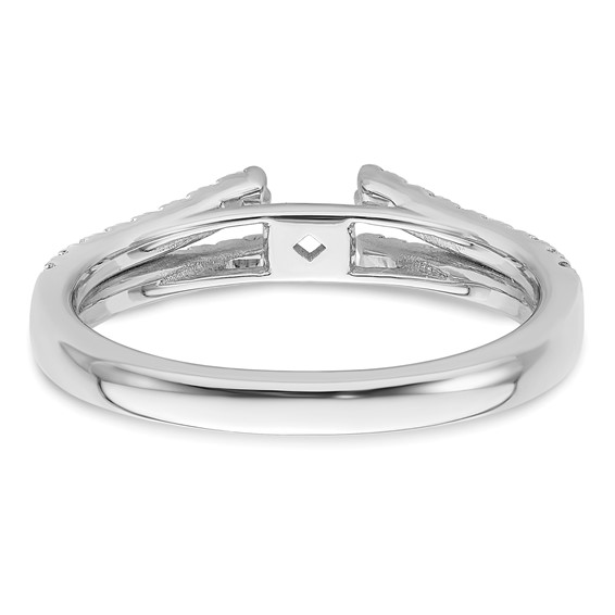 14k White Gold Polished Semi-mount Diamond Peg Set Engagement Ring