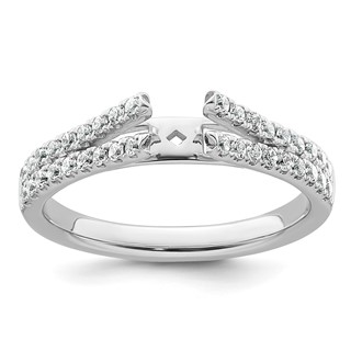 14k White Gold Polished Semi-mount Diamond Peg Set Engagement Ring