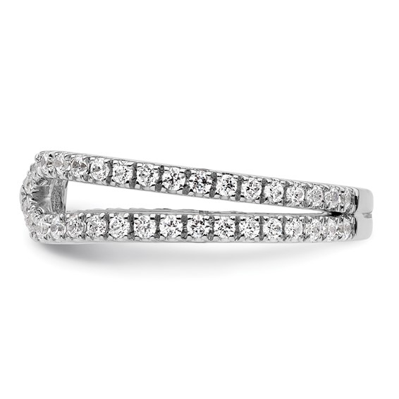 14k White Gold Polished Semi-mount Diamond Peg Set Engagement Ring