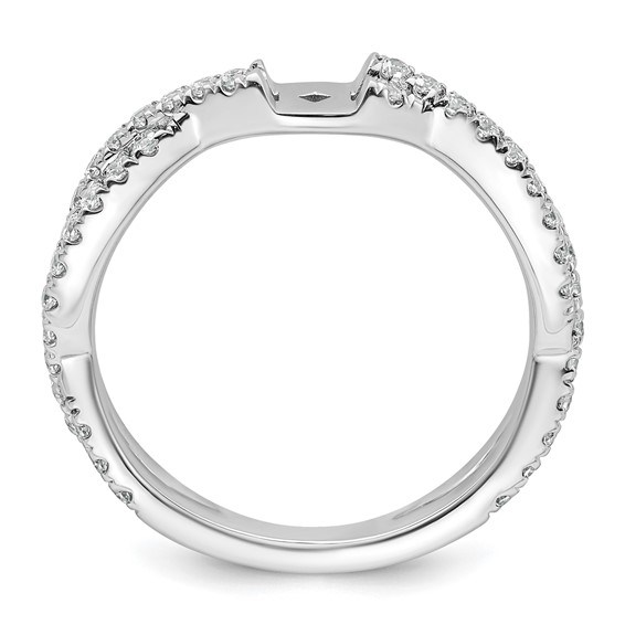 14k White Gold Semi-mount Diamond Peg Set Twisted Engagement Ring