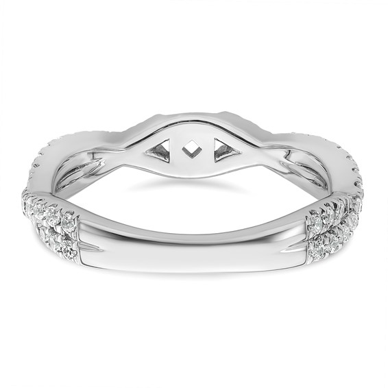 14k White Gold Semi-mount Diamond Peg Set Twisted Engagement Ring