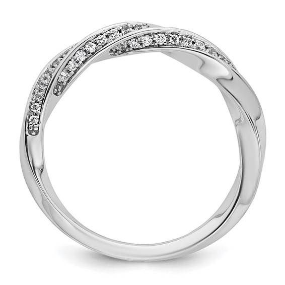 14k White Gold Semi-mount Diamond Peg Set Twisted Engagement Ring
