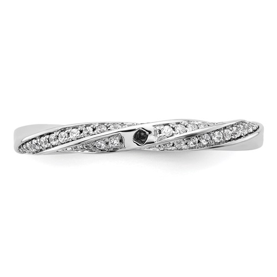 14k White Gold Semi-mount Diamond Peg Set Twisted Engagement Ring
