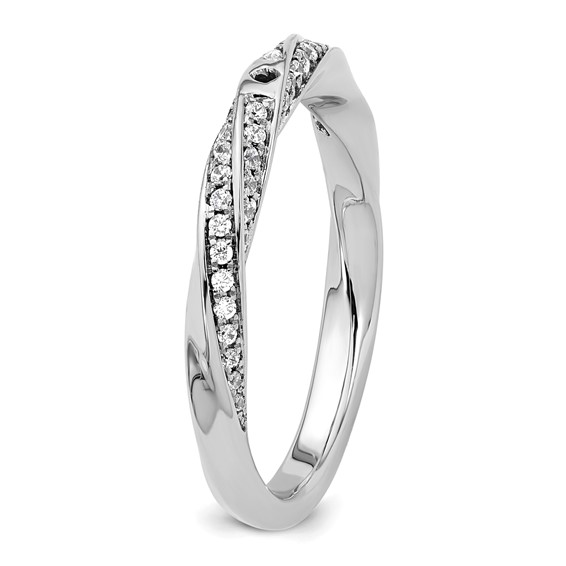 14k White Gold Semi-mount Diamond Peg Set Twisted Engagement Ring