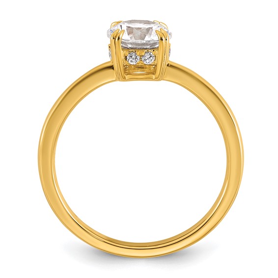 14k Semi-mount Diamond Basket Round Center Engagement Ring