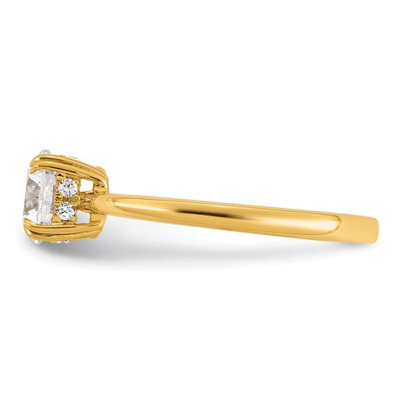 14k Semi-mount Diamond Basket Round Center Engagement Ring