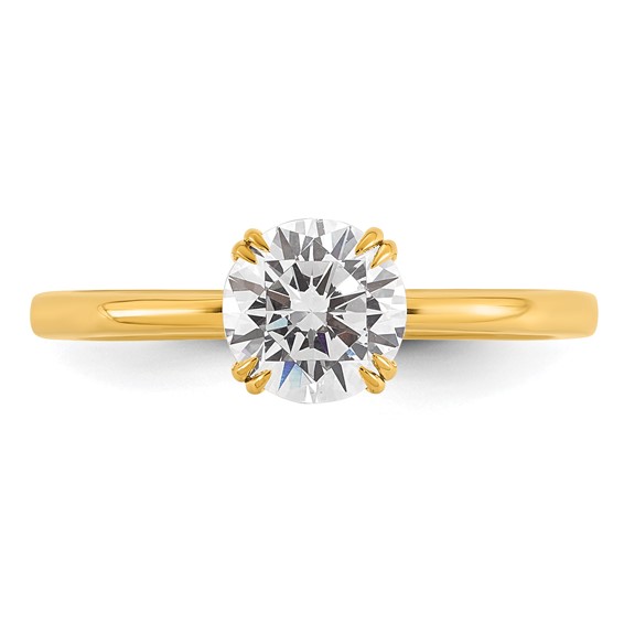 14k Semi-mount Diamond Basket Round Center Engagement Ring