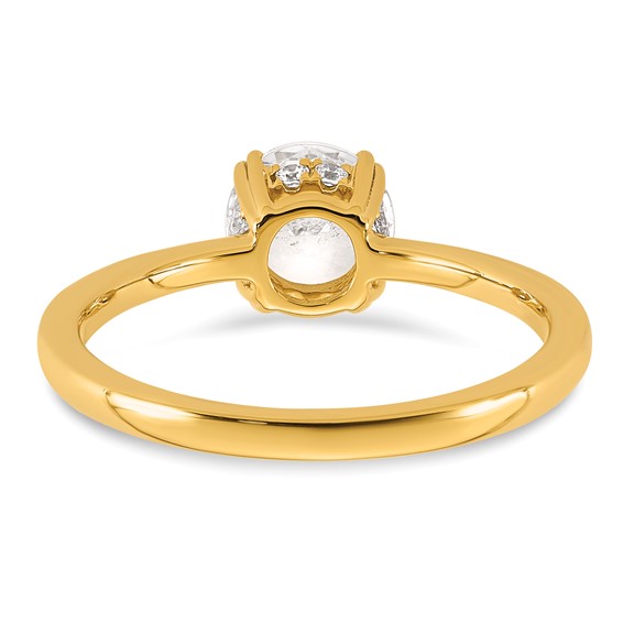 14k Semi-mount Diamond Basket Round Center Engagement Ring