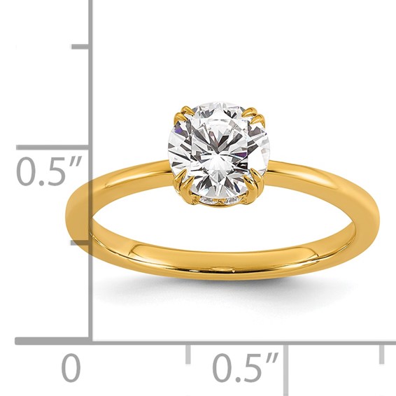 14k Semi-mount Diamond Basket Round Center Engagement Ring