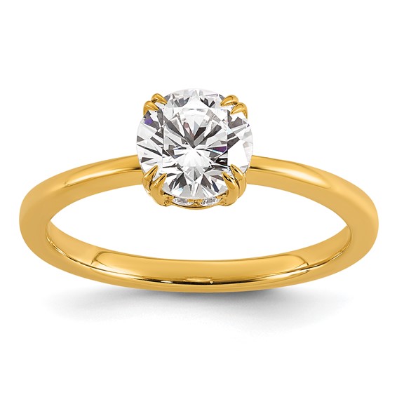 14k Semi-mount Diamond Basket Round Center Engagement Ring