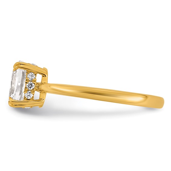 14k Semi-mount Diamond Basket Oval Center Engagement Ring