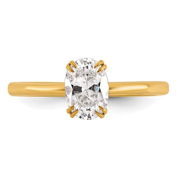 14k Semi-mount Diamond Basket Oval Center Engagement Ring