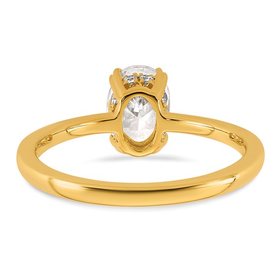 14k Semi-mount Diamond Basket Oval Center Engagement Ring