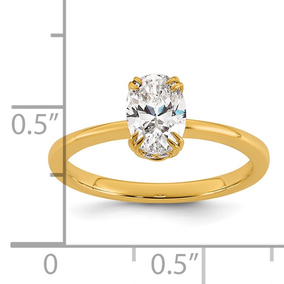 14k Semi-mount Diamond Basket Oval Center Engagement Ring