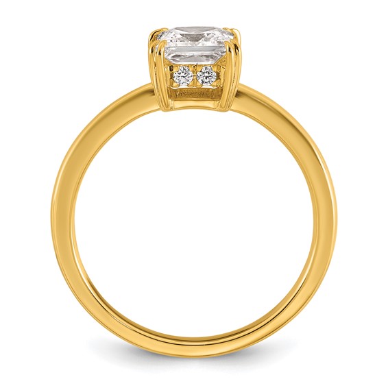 14k Semi-mount Diamond Basket Princess Center Engagement Ring