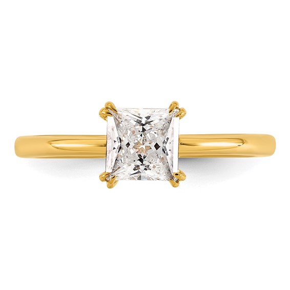 14k Semi-mount Diamond Basket Princess Center Engagement Ring