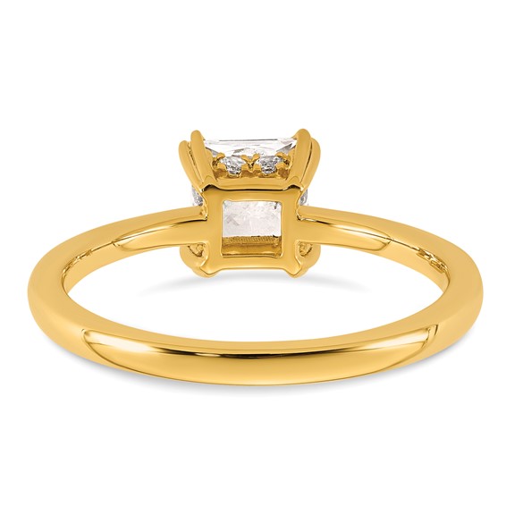 14k Semi-mount Diamond Basket Princess Center Engagement Ring