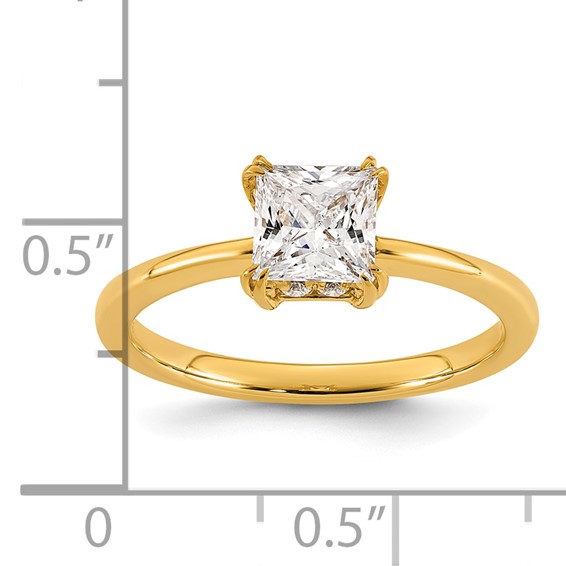 14k Semi-mount Diamond Basket Princess Center Engagement Ring