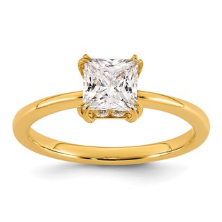 14k Semi-mount Diamond Basket Princess Center Engagement Ring
