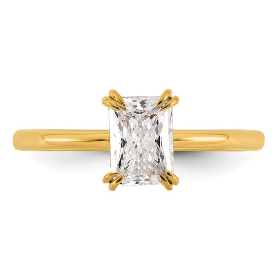 14k Semi-mount Diamond Basket Radiant Center Engagement Ring