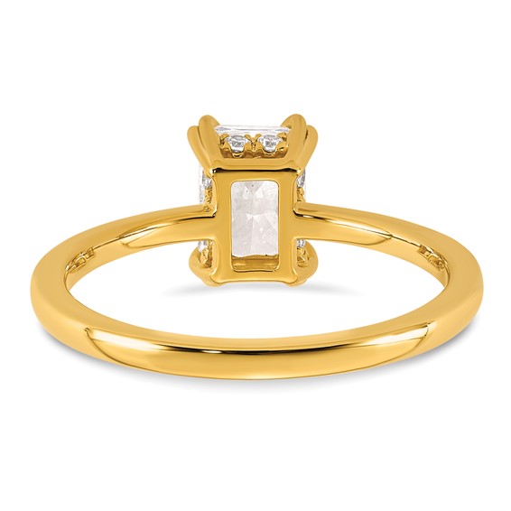 14k Semi-mount Diamond Basket Radiant Center Engagement Ring