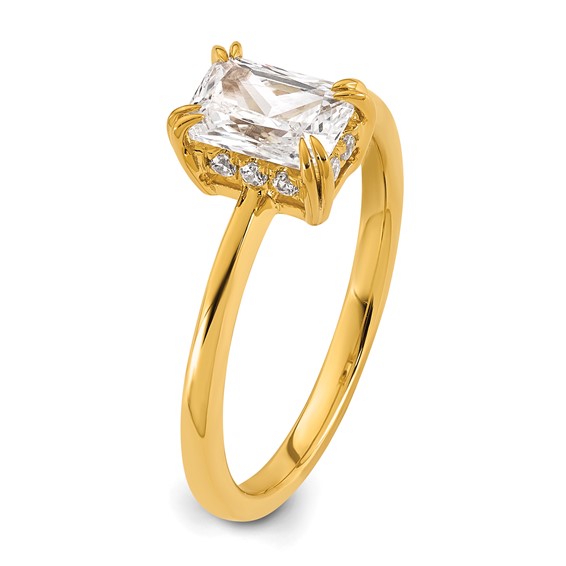 14k Semi-mount Diamond Basket Radiant Center Engagement Ring