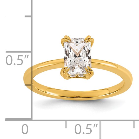 14k Semi-mount Diamond Basket Radiant Center Engagement Ring