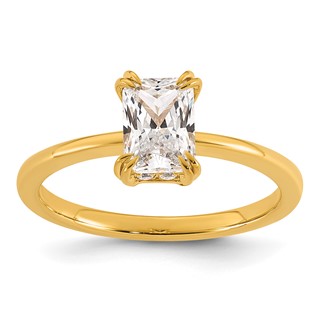 14k Semi-mount Diamond Basket Radiant Center Engagement Ring
