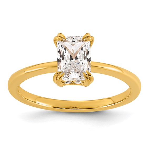 14k Semi-mount Diamond Basket Radiant Center Engagement Ring