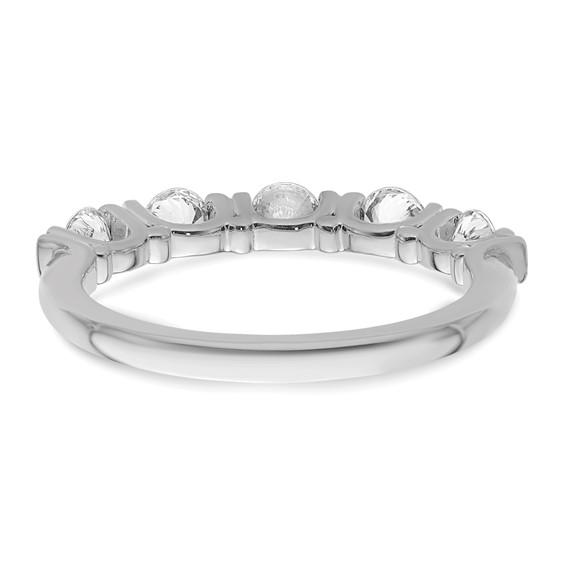 14k White Gold Complete Diamond Tension Set 5-Stone Wedding Band