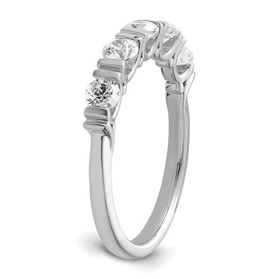 14k White Gold Complete Diamond Tension Set 5-Stone Wedding Band