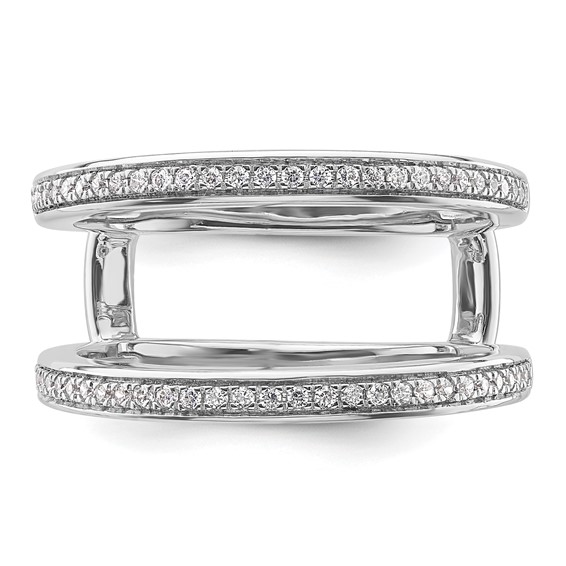 14k White Gold Complete Diamond Ring Guard