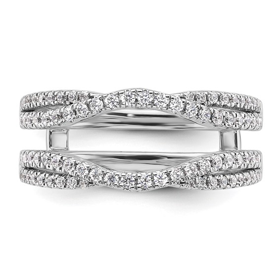 14k White Gold 5/8 carat Lab Grown Diamond VS+ F+ Complete Ring Guard