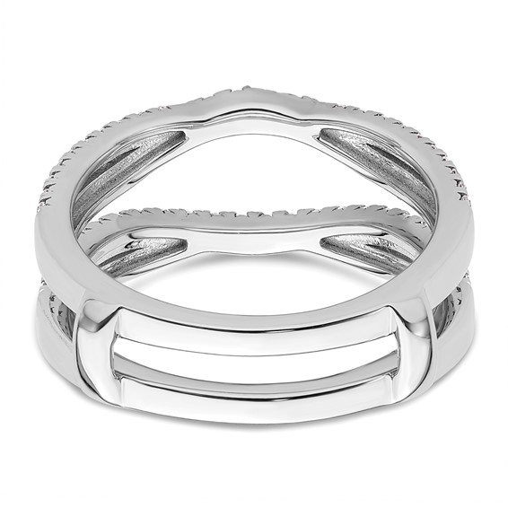 14k White Gold 5/8 carat Lab Grown Diamond VS+ F+ Complete Ring Guard