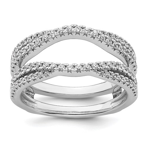 14K White Gold 0.62 Carat Lab Grown Diamond VS+ F+ Complete Ring Guard