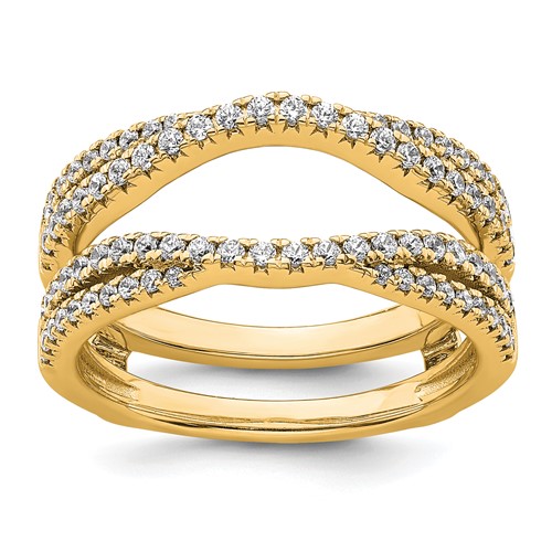 14K Yellow Gold 0.62 Carat Lab Grown Diamond VS+ F+ Complete Ring Guard