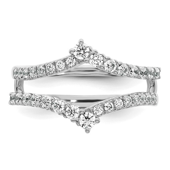 14k White Gold Complete Diamond Ring Guard