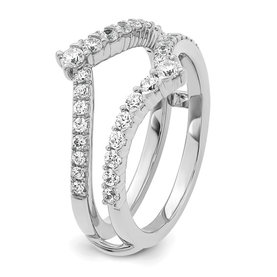 14k White Gold Complete Diamond Ring Guard