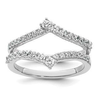 14k White Gold Complete Diamond Ring Guard
