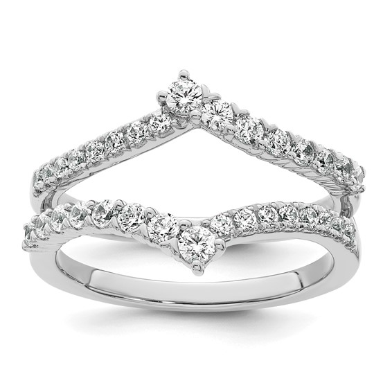 14k White Gold Complete Diamond Ring Guard