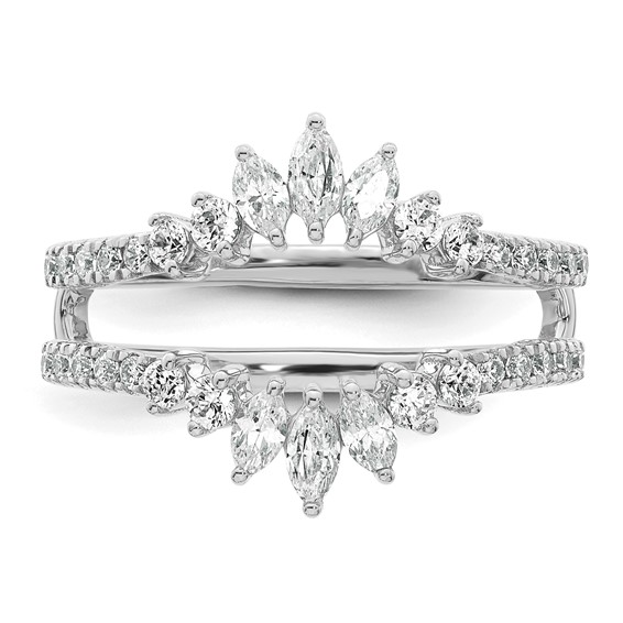 14k White Gold Complete Diamond Ring Guard