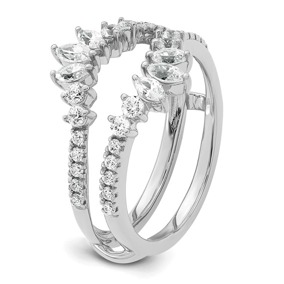 14k White Gold Complete Diamond Ring Guard