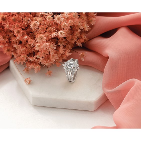 14k White Gold Complete Diamond Ring Guard