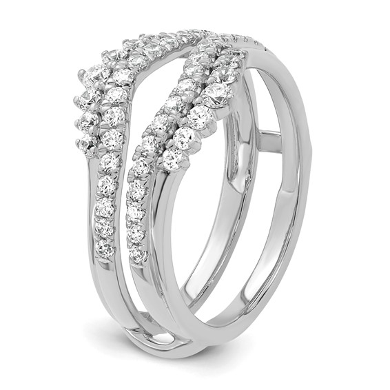 14k White Gold Complete Diamond Ring Guard